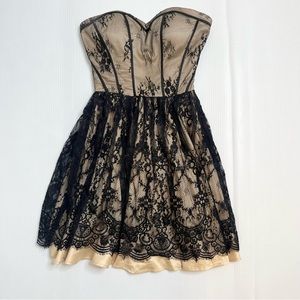 Guess Mesh Lace Victorian Bodysuit Mini Dress